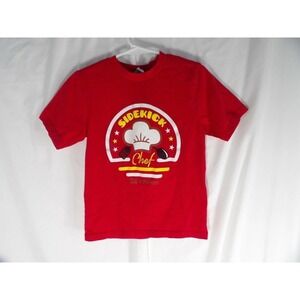 Next Level Apparel Youth Boys Red Sidekick Chef Crew Neck Pullover T Shirt Sz XS